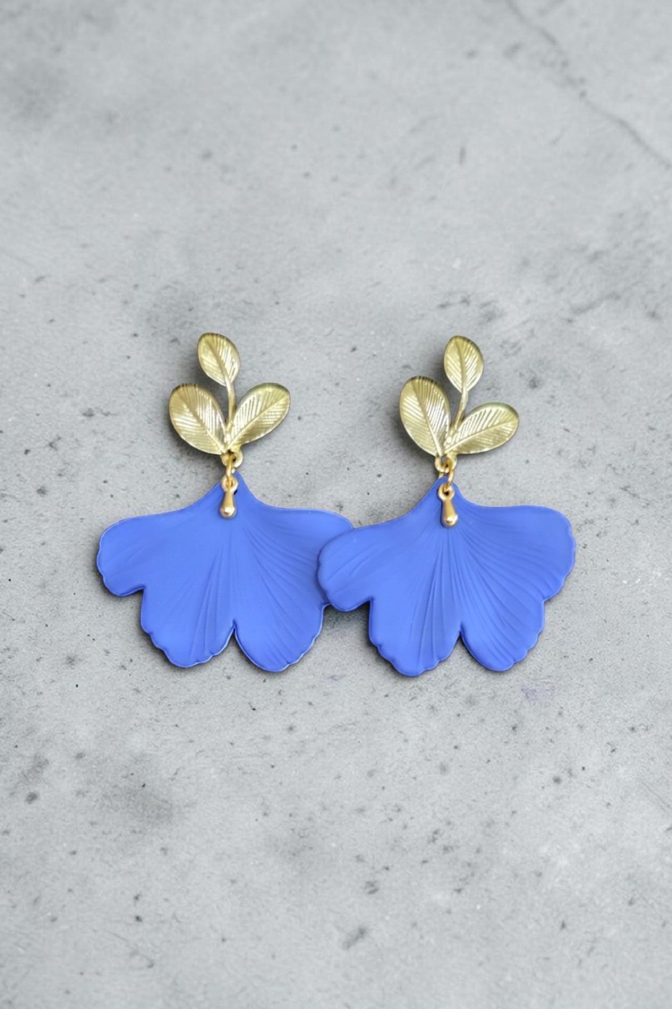 Boucles d'oreilles clou ginkgo acrylique – différents coloris