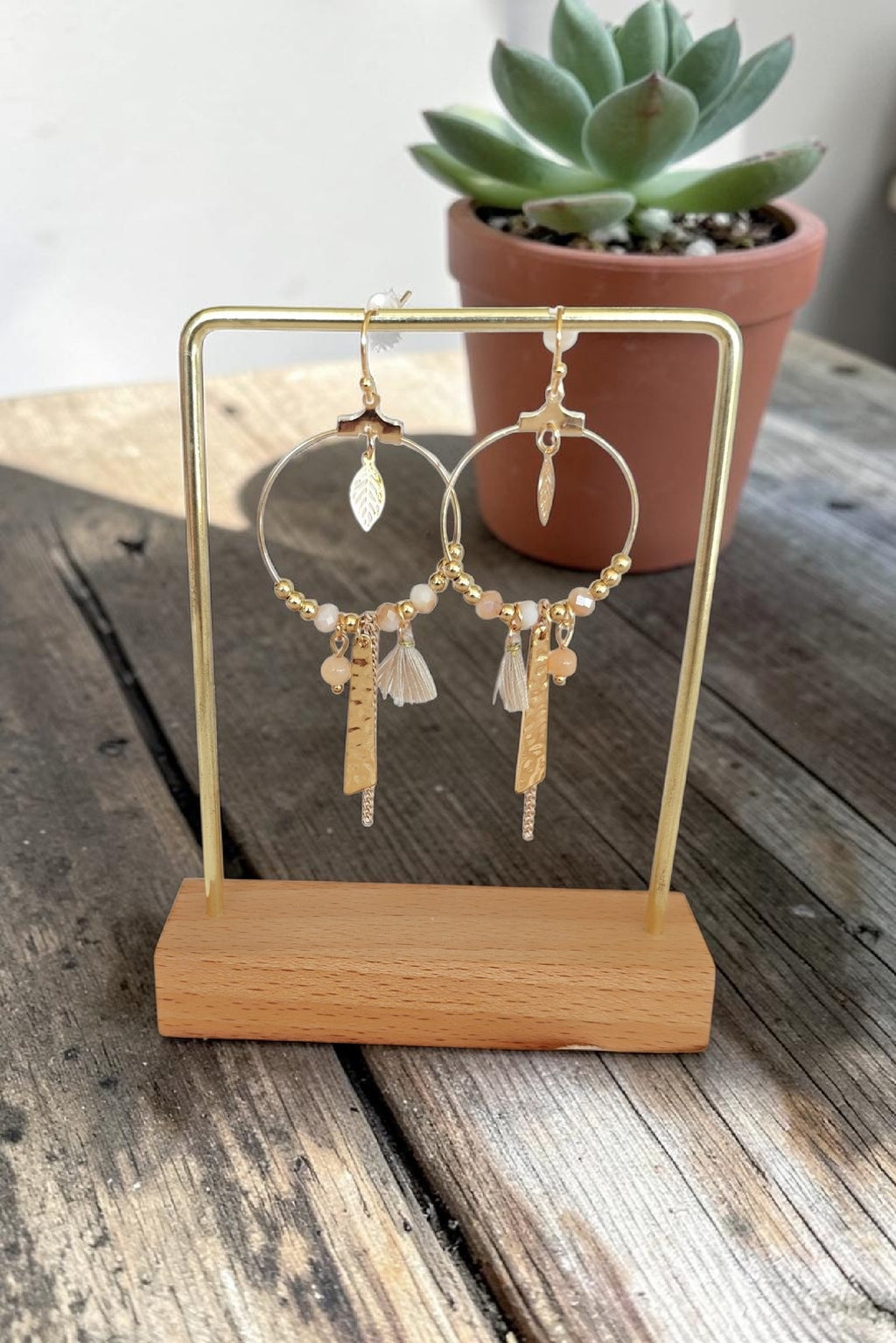 Boucles d'oreilles pendantes bohème – Acier inoxydable
