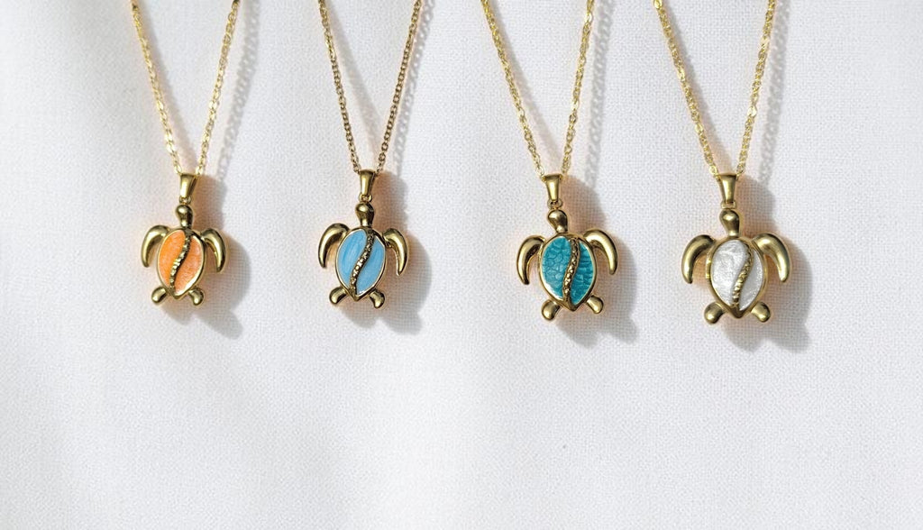 Collier Tortue Nacrée – symbole de sérénité – 7 coloris