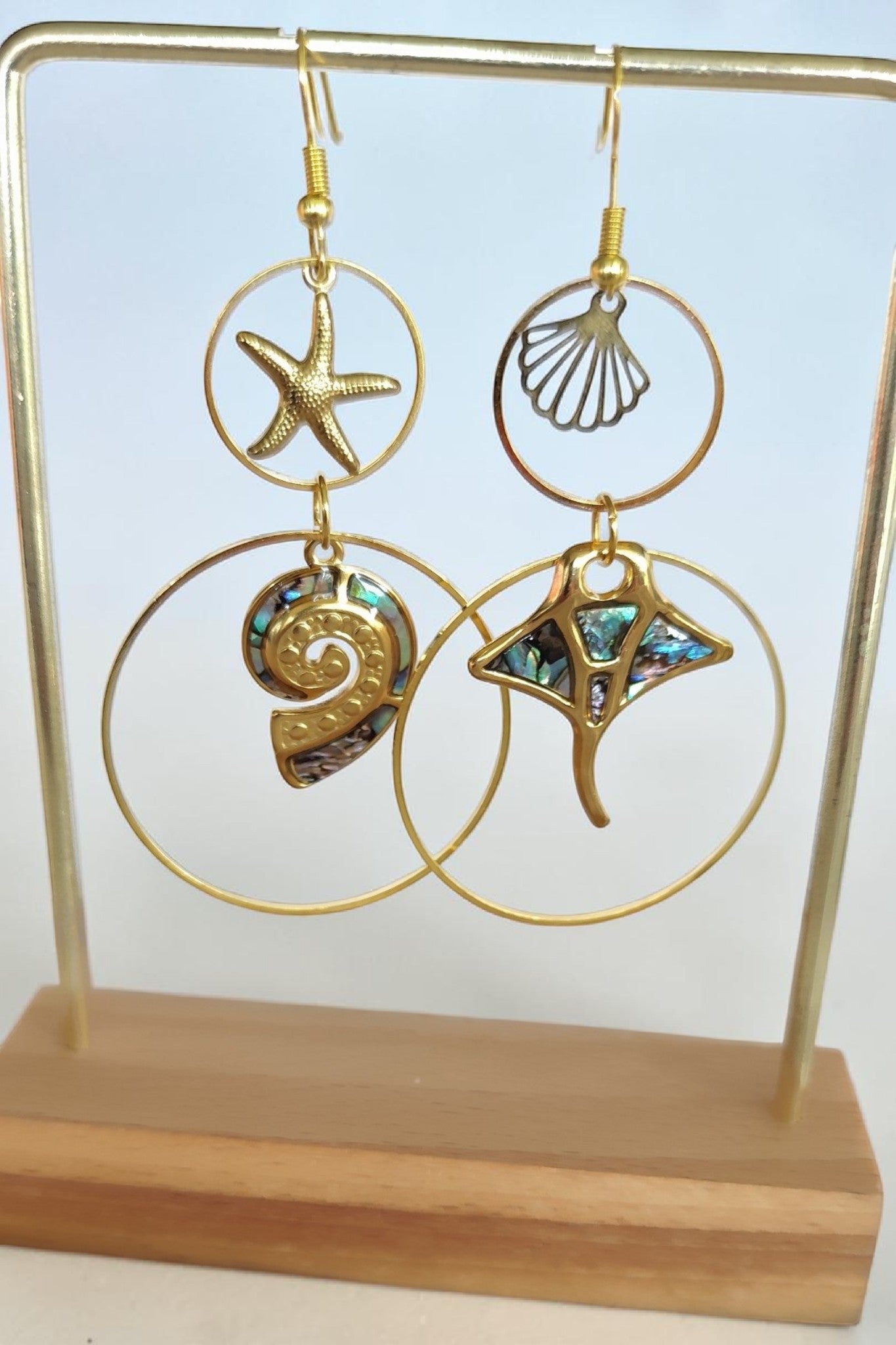 Boucles d'oreilles Nacre Irisée – Reflets de l'Océan | 4 Coloris