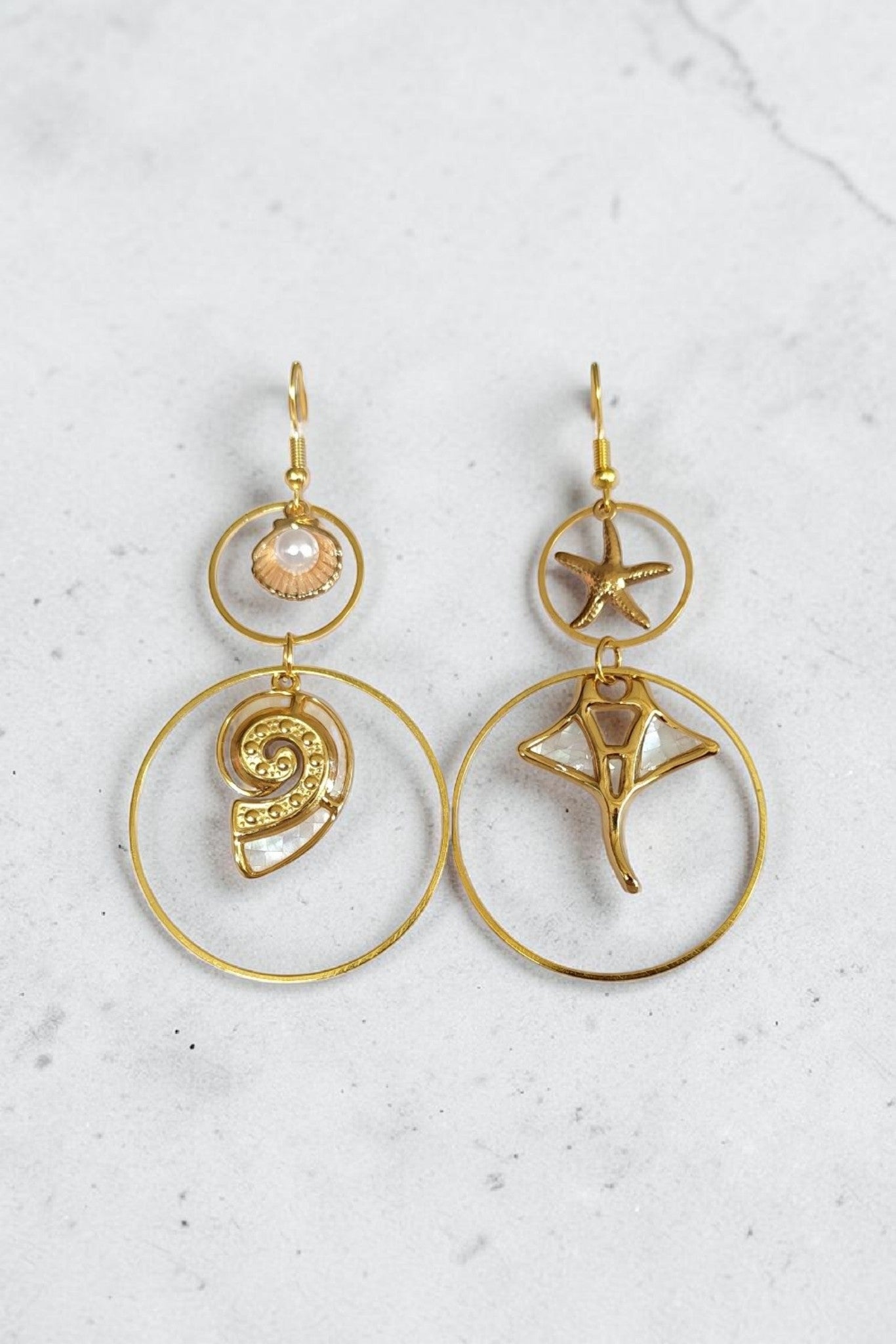 Boucles d'oreilles Nacre Irisée – Reflets de l'Océan | 4 Coloris