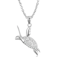 Collier pendentif tortue — Argent sterling 925 & zircon