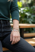 Bracelet Coquillage & Serpent – Chaîne argentée fait main