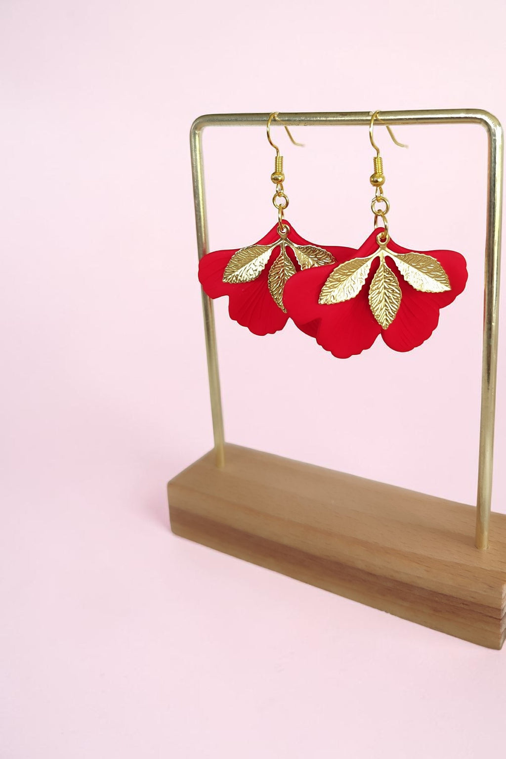 Boucles d'oreilles ginkgo acrylique