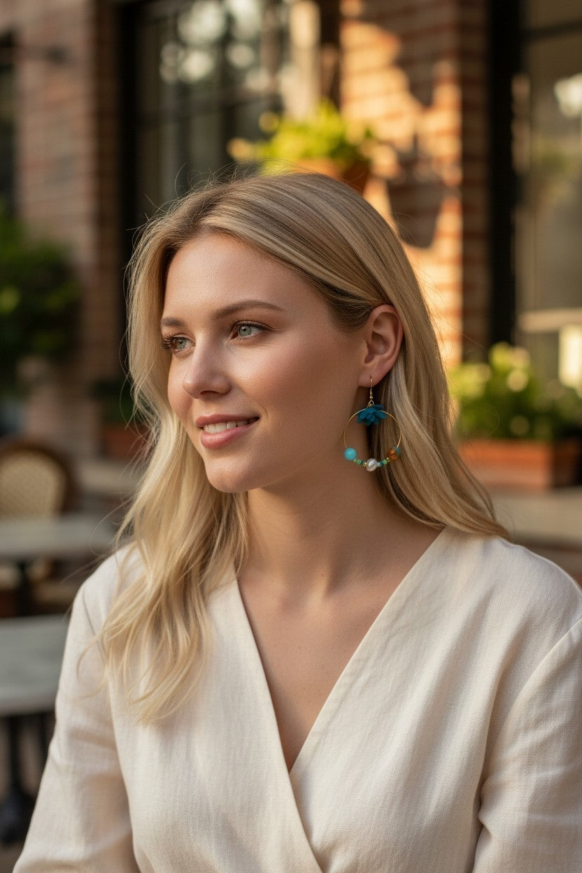 Boucles d'oreilles pendantes élégantes – bijou fait main