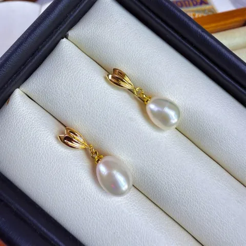 Boucles d'oreilles clou perles naturelles en argent