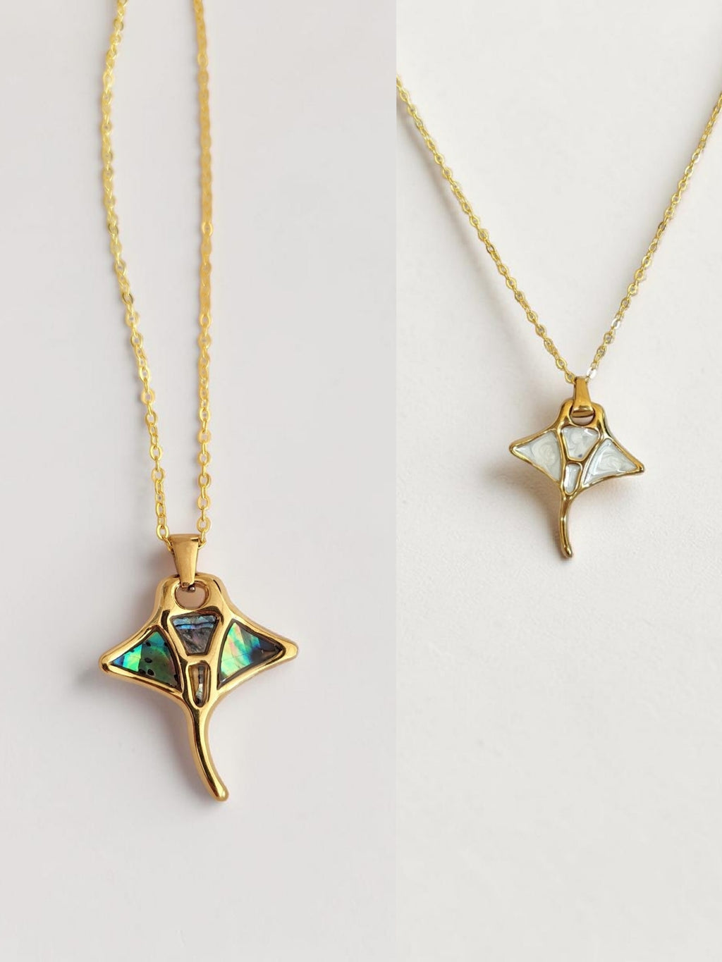 Collier Raie Manta – L’élégance des grands fonds – 2 coloris nacrés