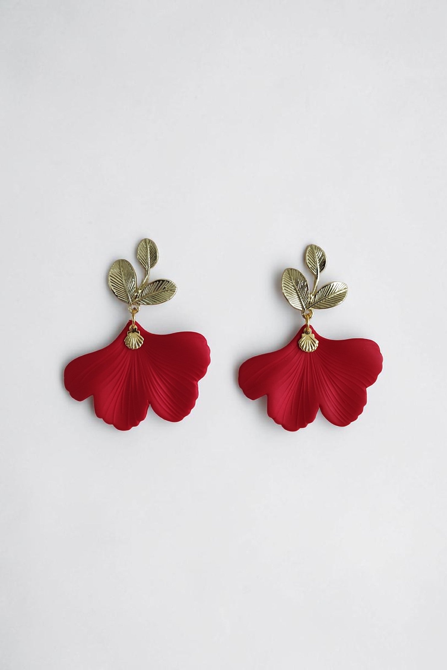 Boucles d'oreilles clou ginkgo acrylique – différents coloris