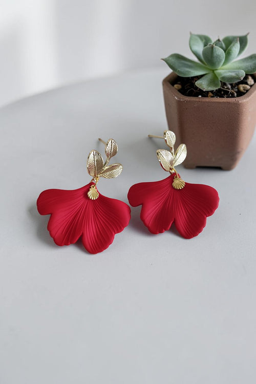 Boucles d'oreilles clou ginkgo acrylique – différents coloris