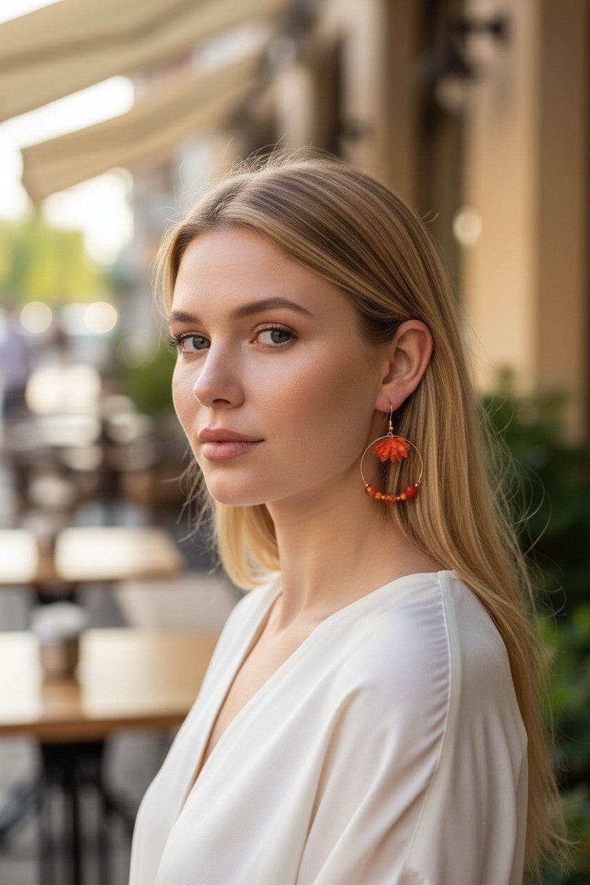 Boucles d'oreilles pendantes élégantes – bijou fait main