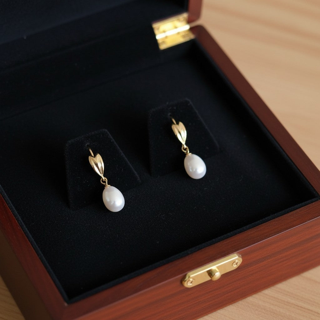 Boucles d'oreilles clou perles naturelles en argent