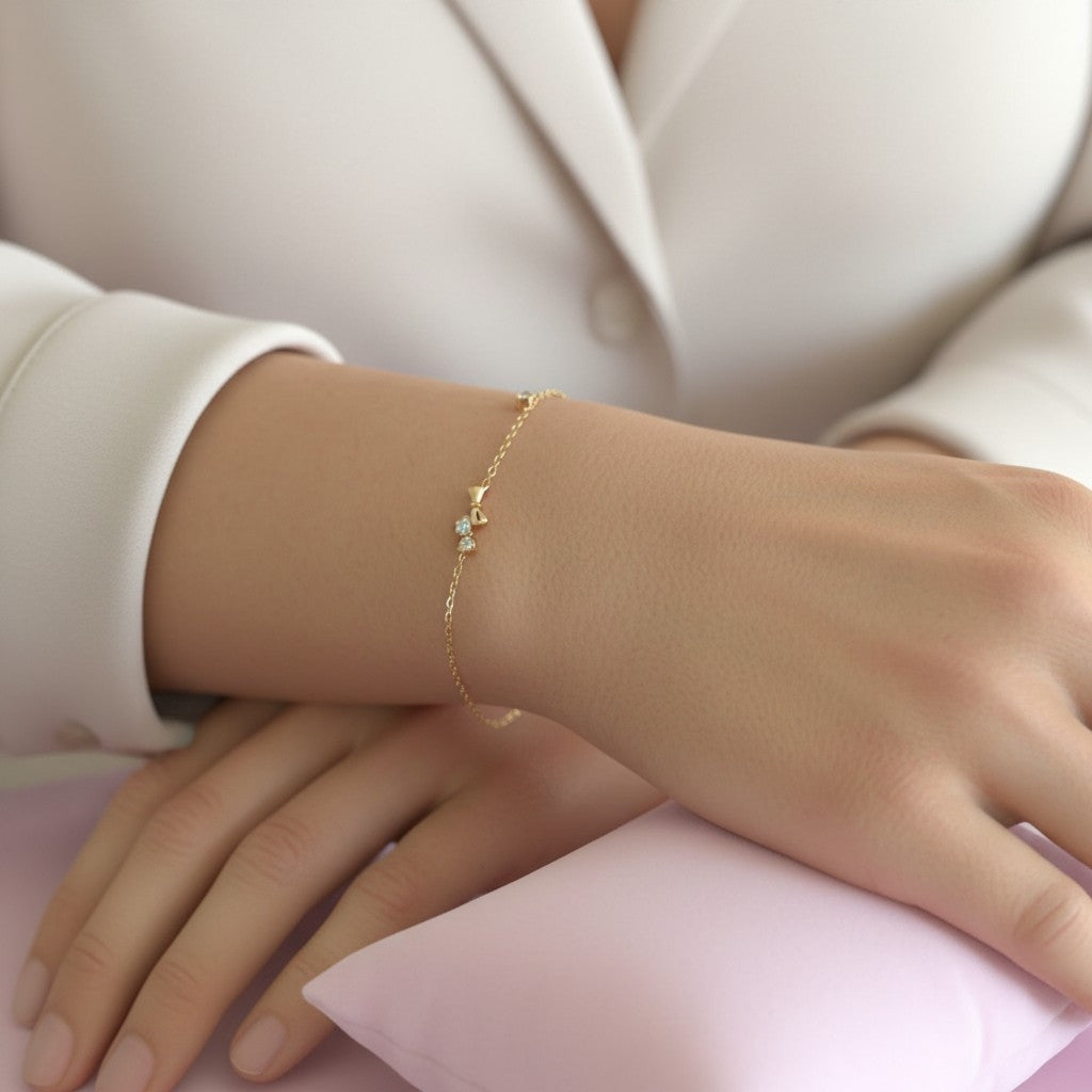 Bracelet Nœud Papillon Argent 925 – Style Minimaliste
