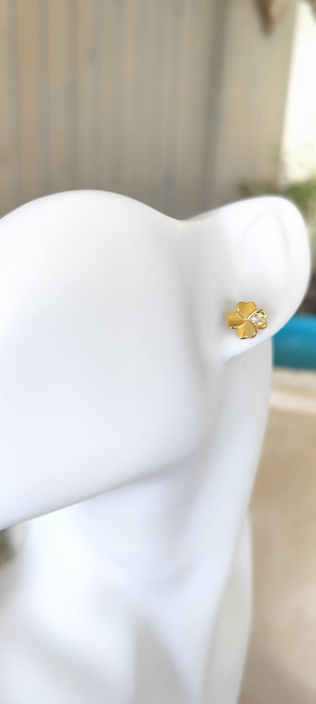 Puces Trèfle Zircon – Collection Bonne Étoile