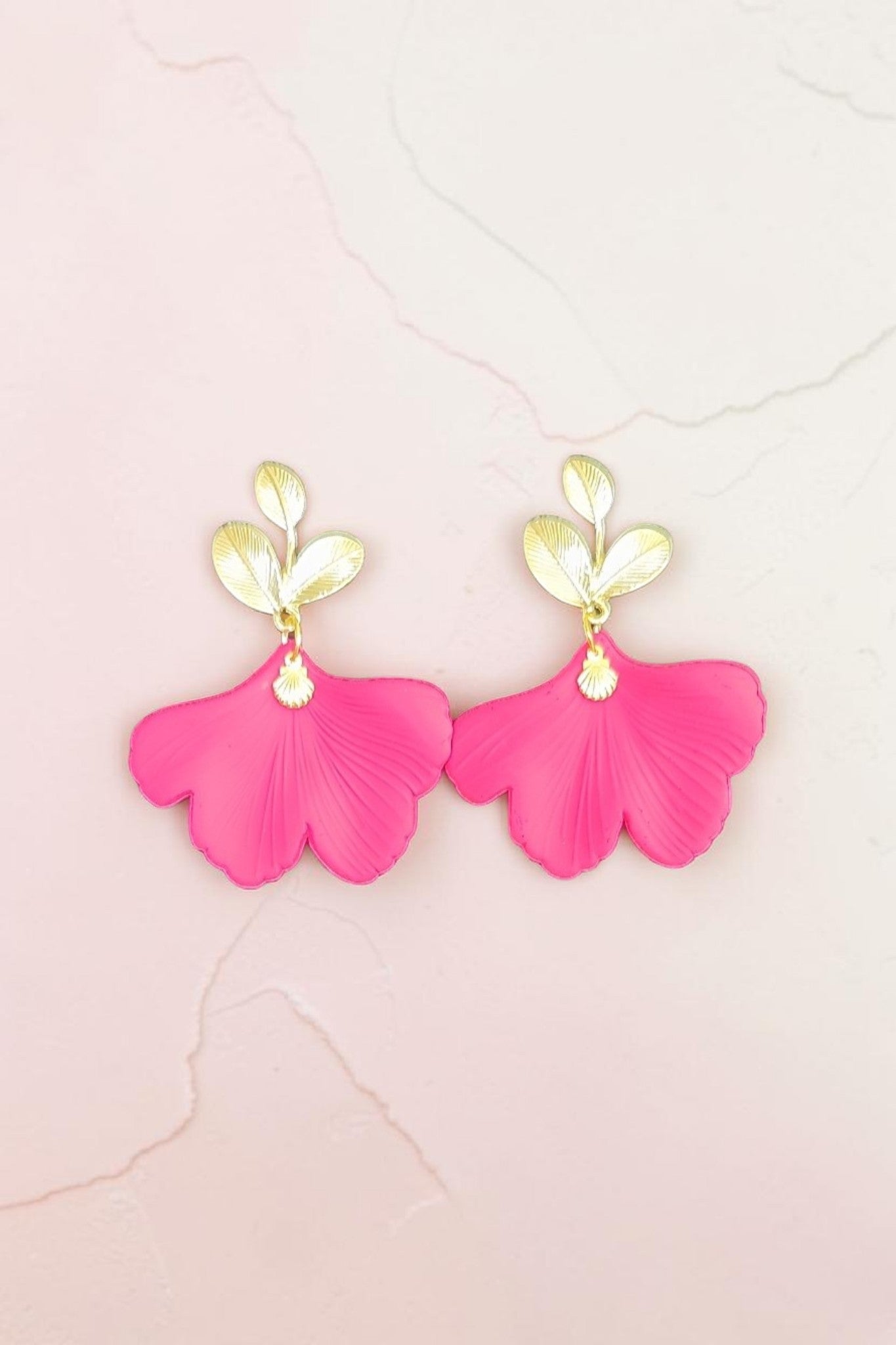 Boucles d'oreilles clou ginkgo acrylique – différents coloris
