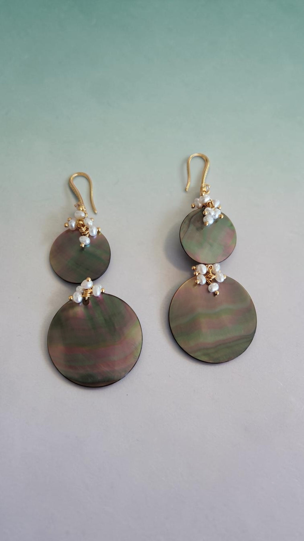 Boucles d'oreilles or 18K — Perle d'eau douce & Zircon — Argent 925