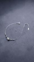 Bracelet galaxie lune — Argent pur S999, zircon & plaqué platine