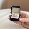 Bague Vague Nacre Ajustable – Acier Plaqué Or 18K