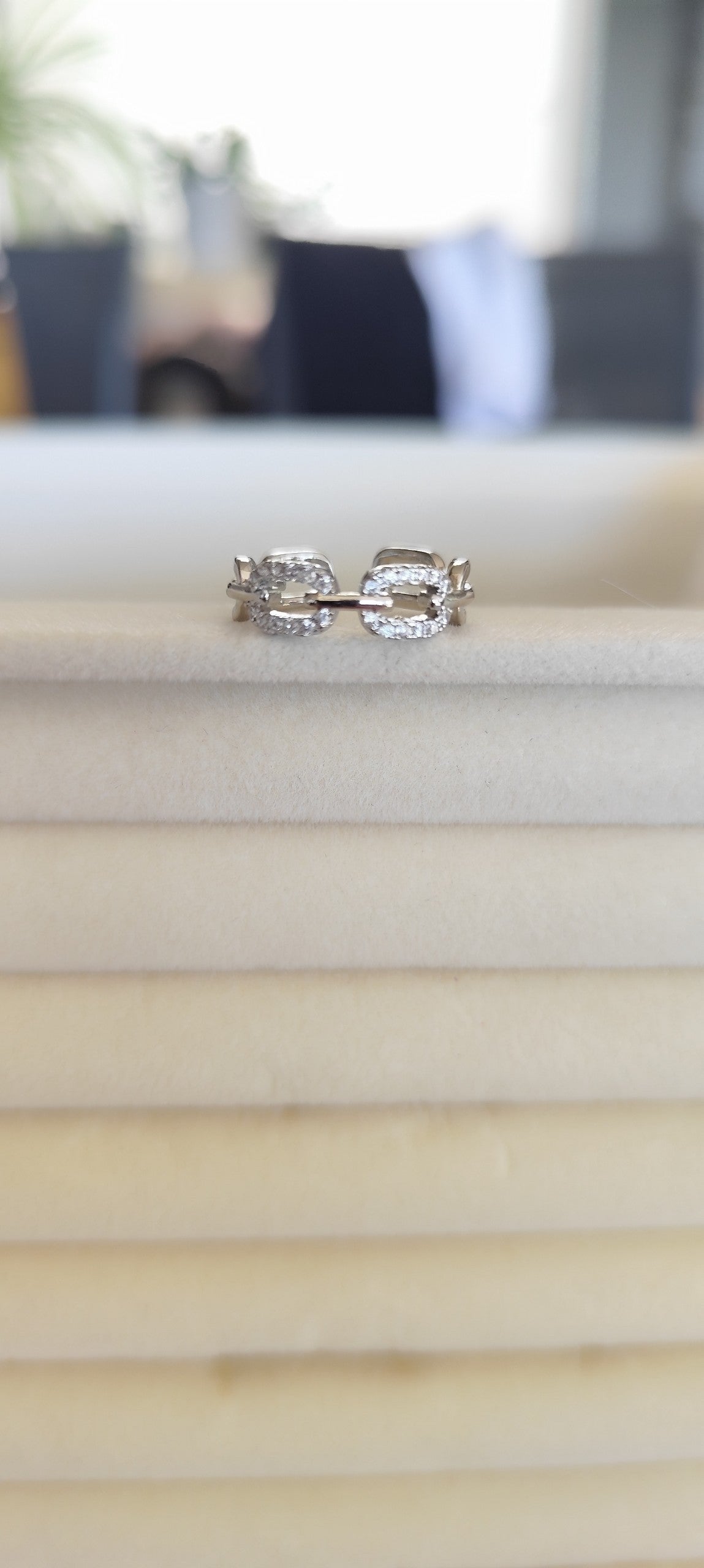 Bague Acier Inoxydable Zircon – Or ou Argent, Ajustable