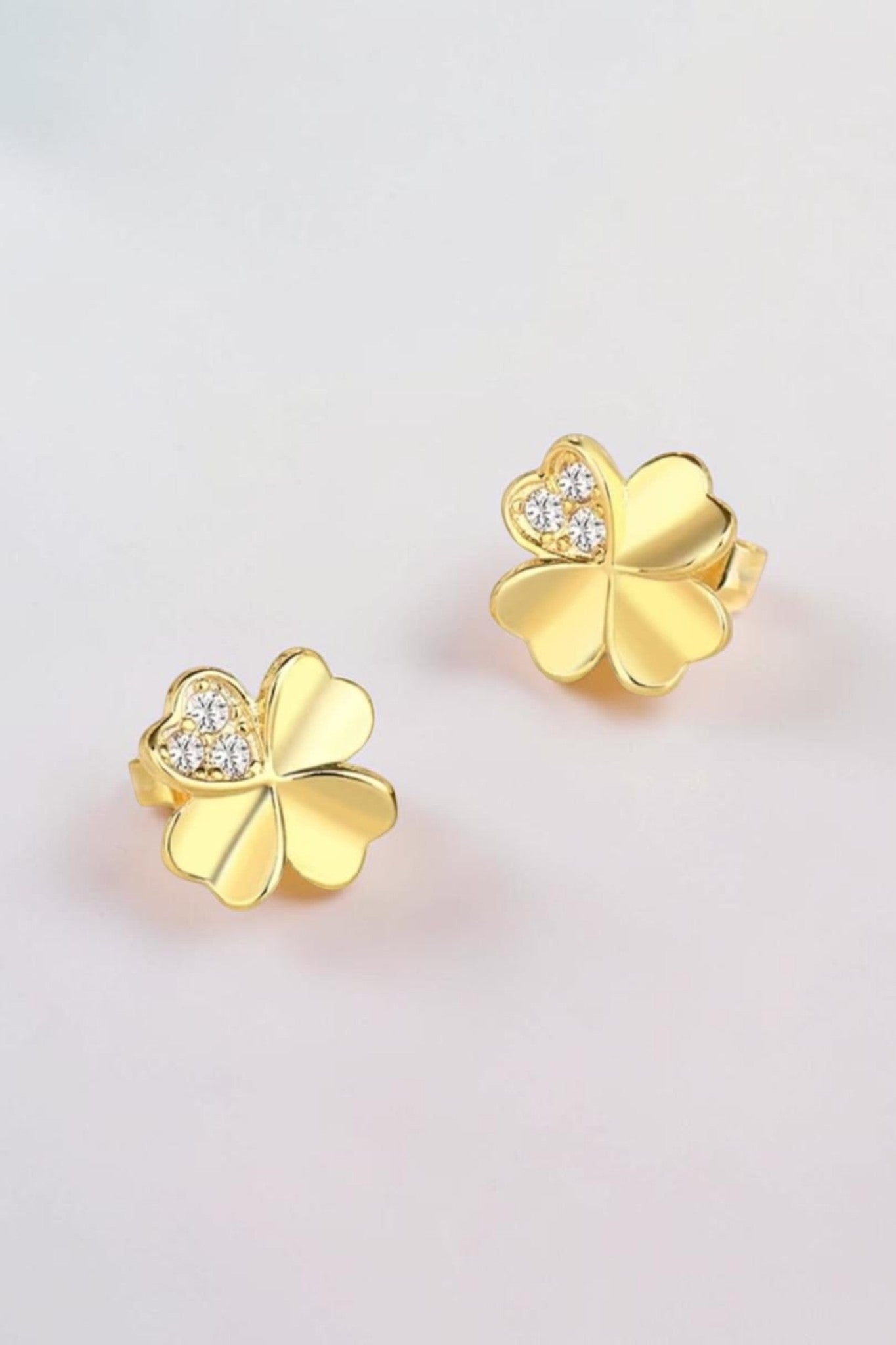 Puces Trèfle Zircon – Collection Bonne Étoile