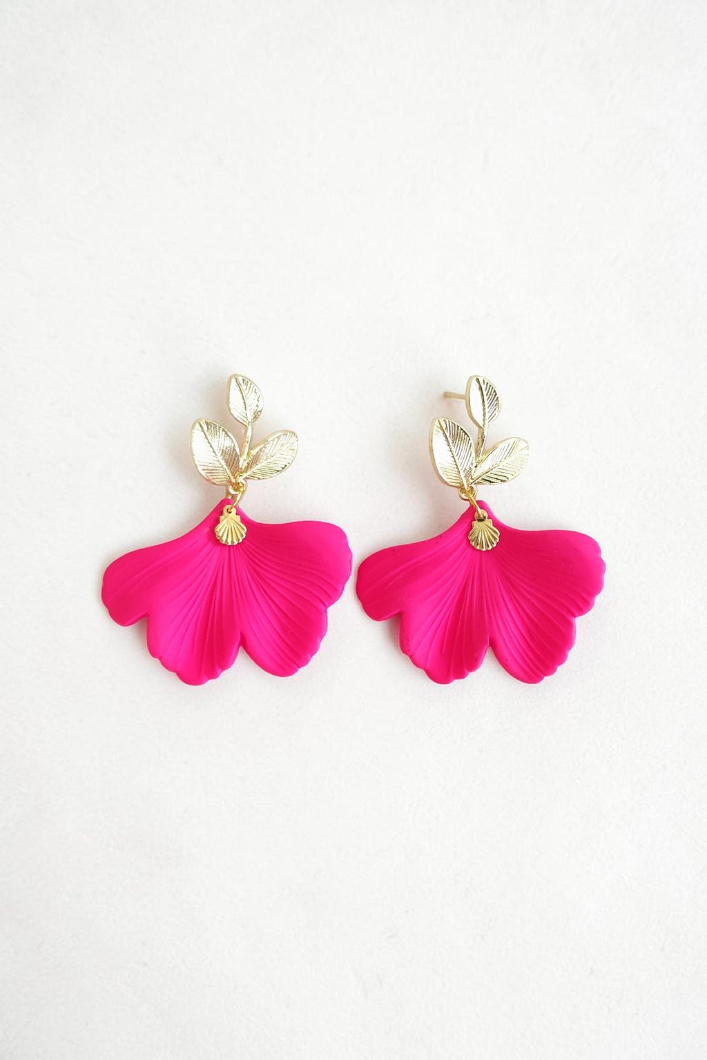 Boucles d'oreilles clou ginkgo acrylique – différents coloris