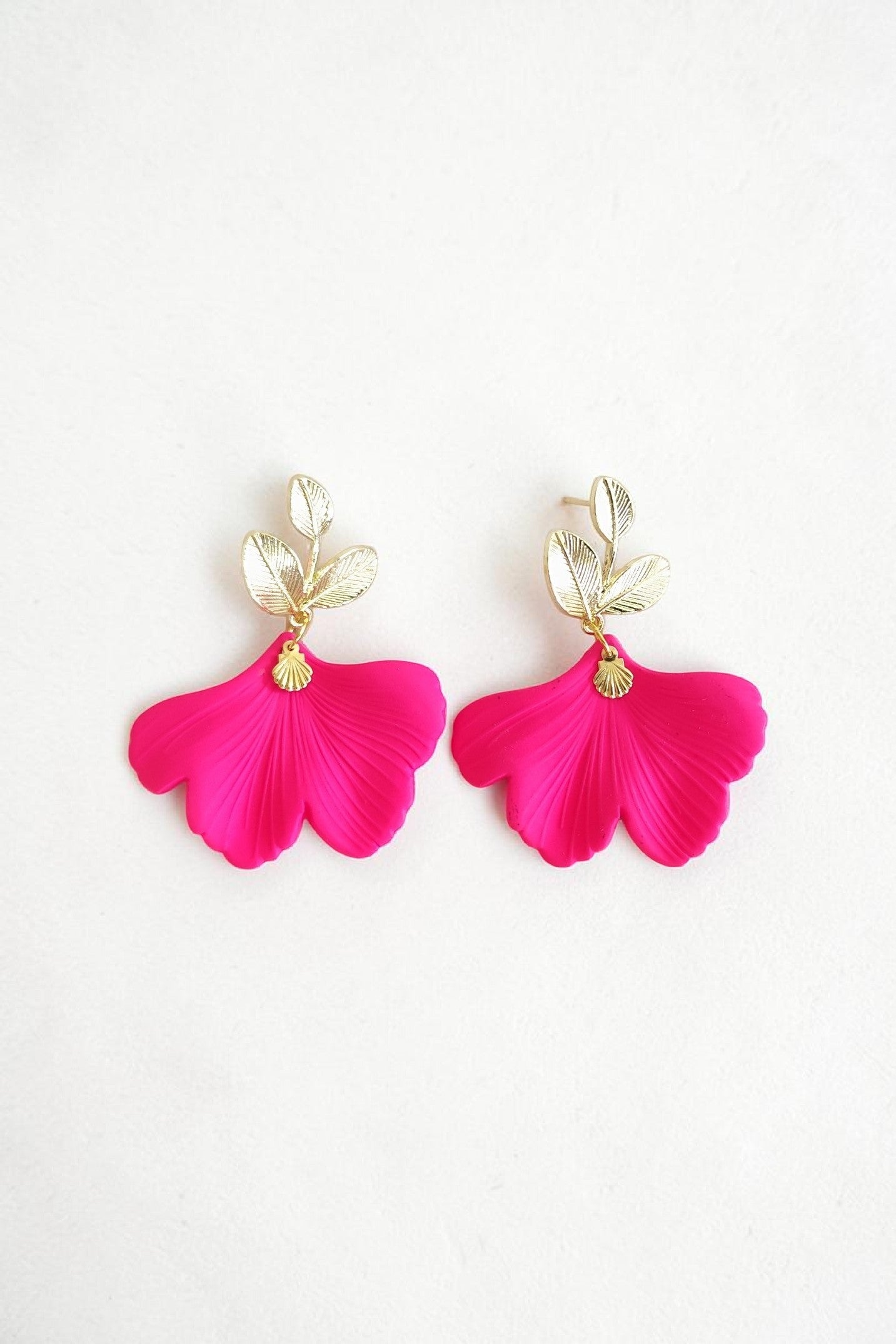 Boucles d'oreilles clou ginkgo acrylique – différents coloris