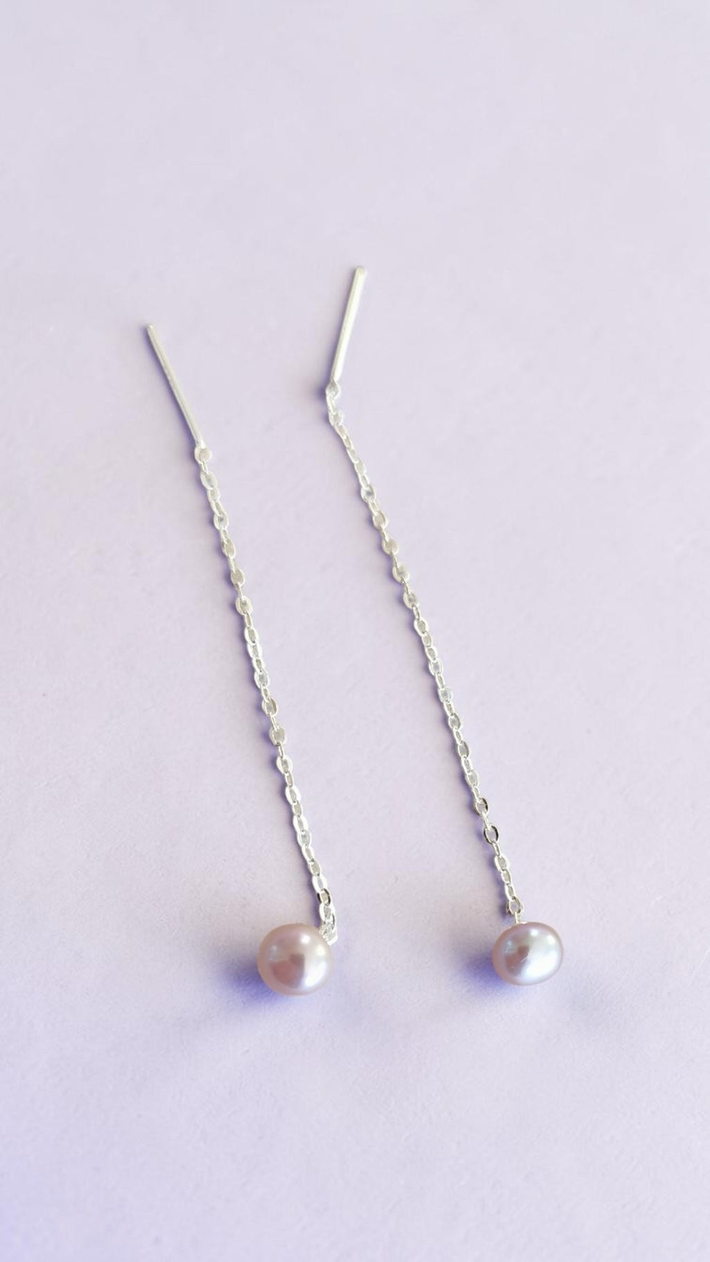 Boucles d'Oreilles Perle d'Eau Douce Pourpre – Argent 999