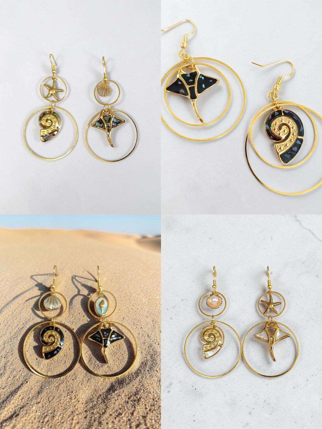 Boucles d'oreilles Nacre Irisée – Reflets de l'Océan | 4 Coloris