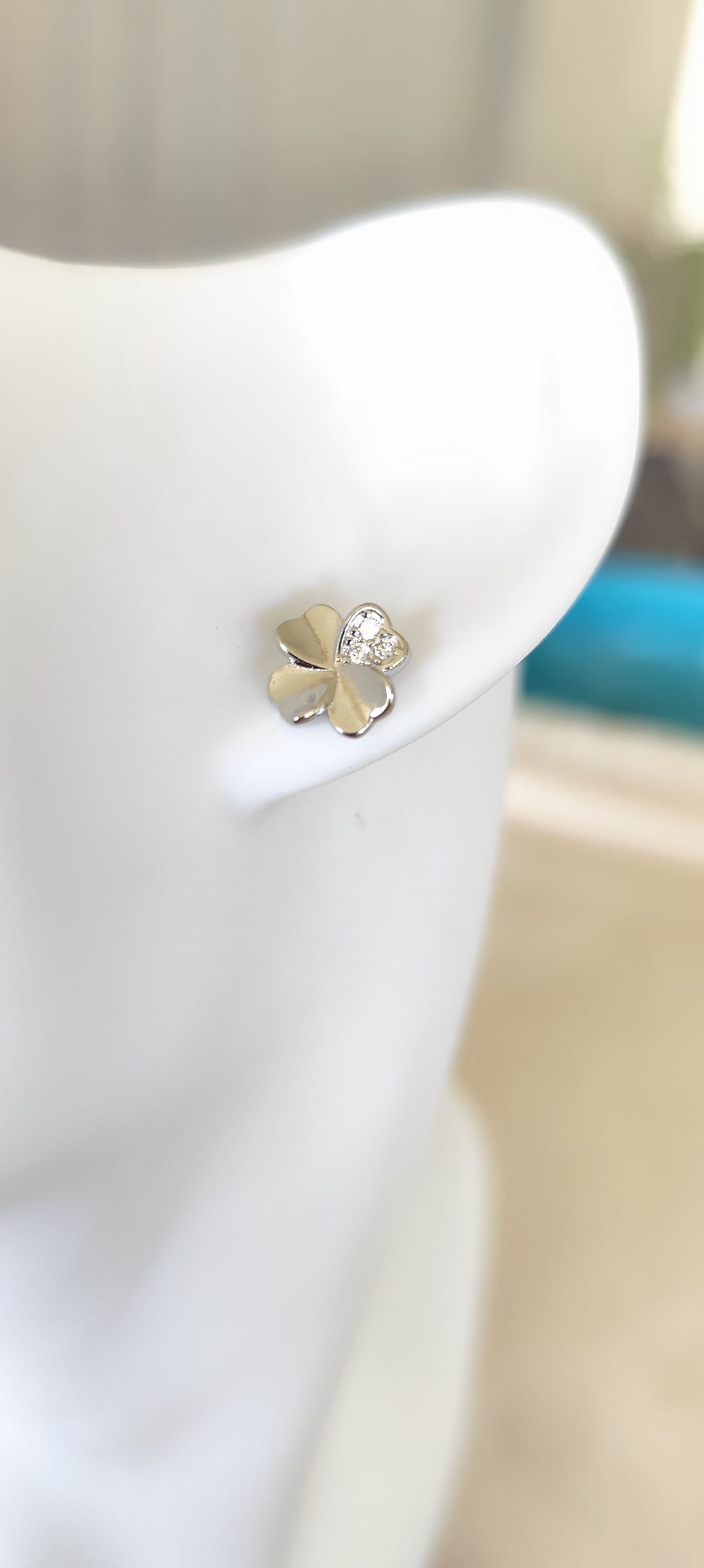 Puces Trèfle Zircon – Collection Bonne Étoile
