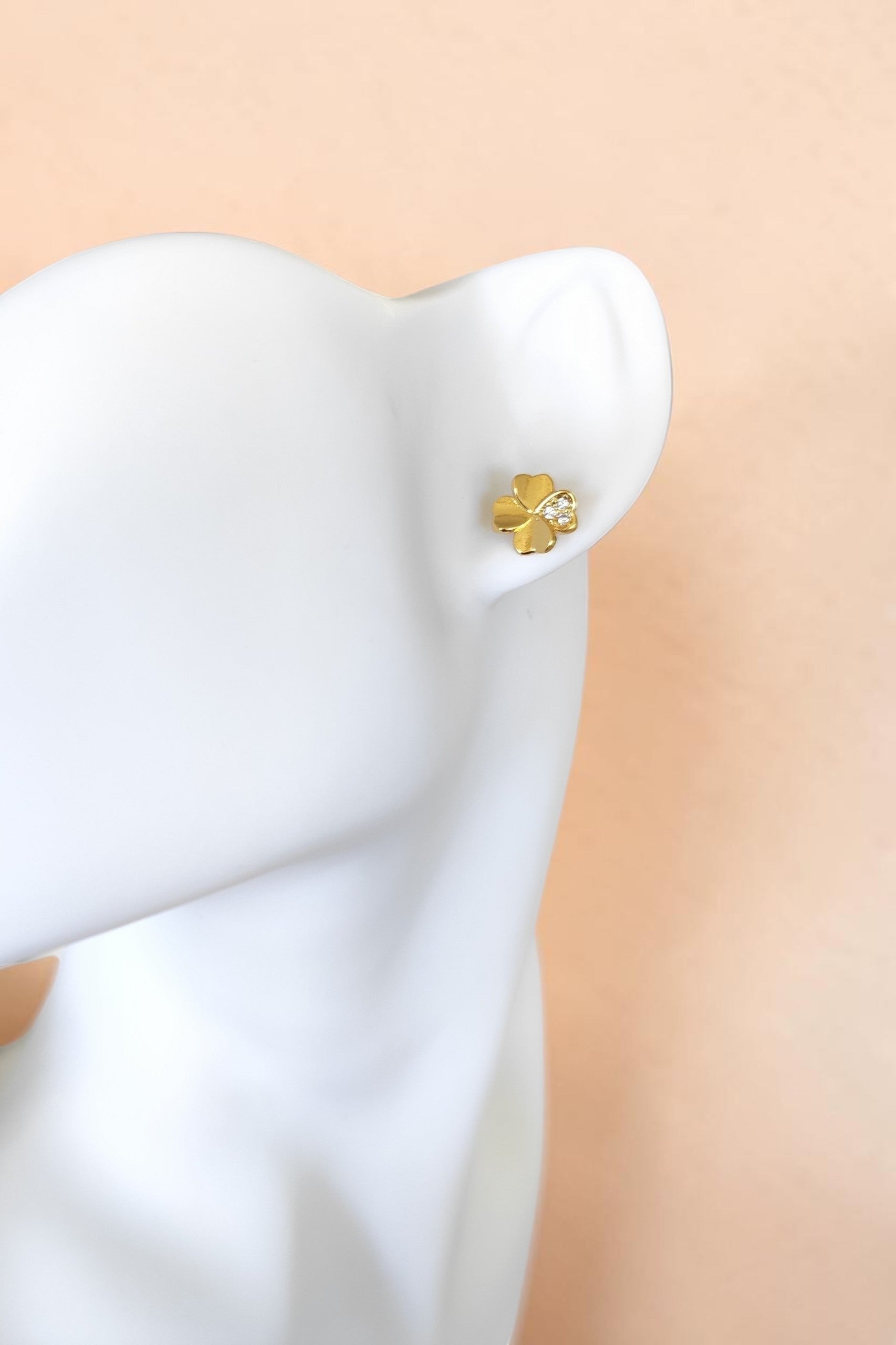 Puces Trèfle Zircon – Collection Bonne Étoile