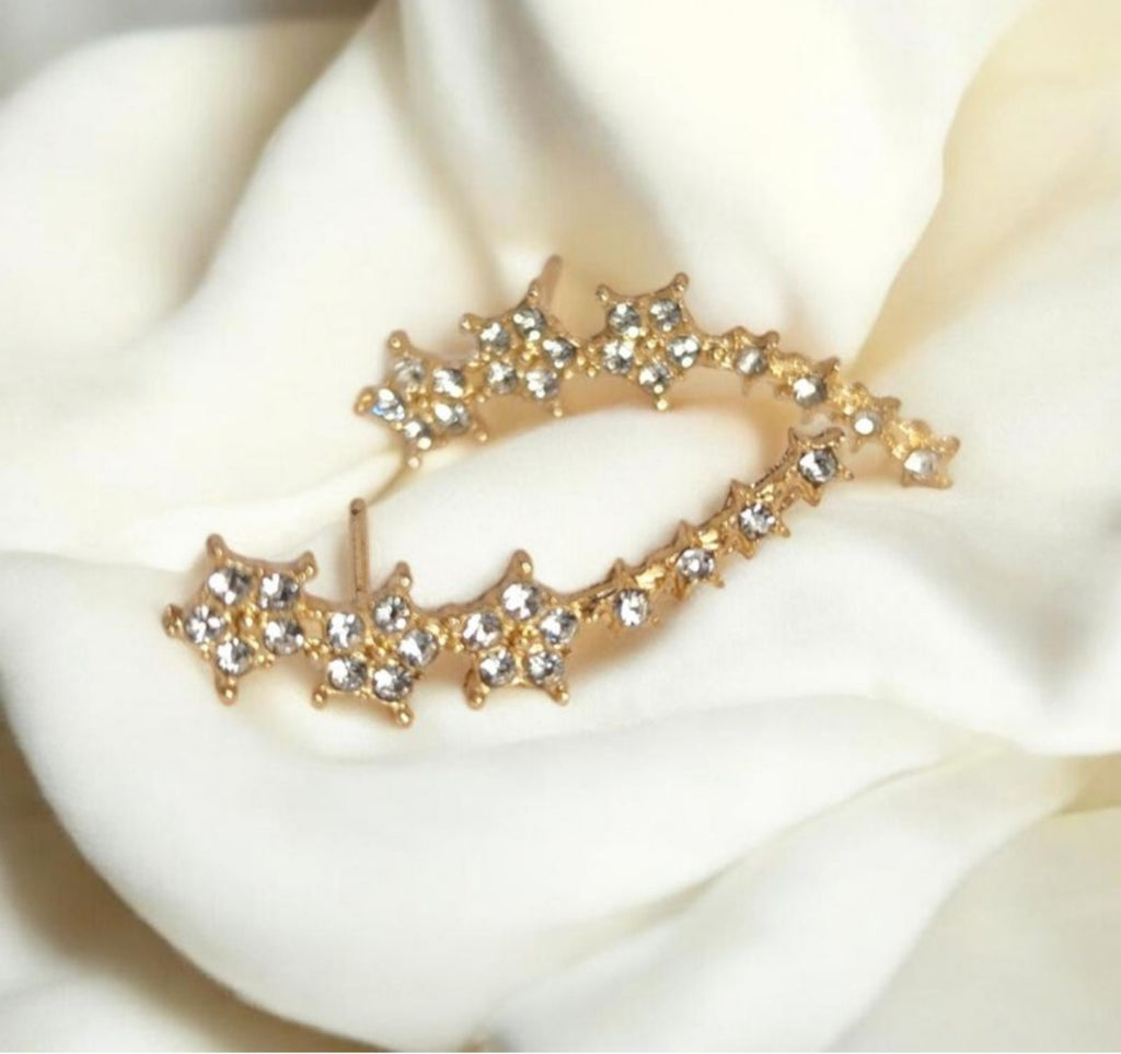 Boucles d'oreilles grimpantes étoiles – Acier inoxydable