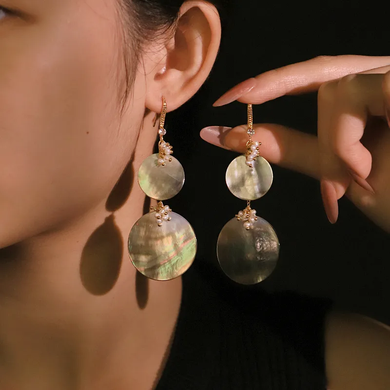 Boucles d'oreilles or 18K — Perle d'eau douce & Zircon — Argent 925