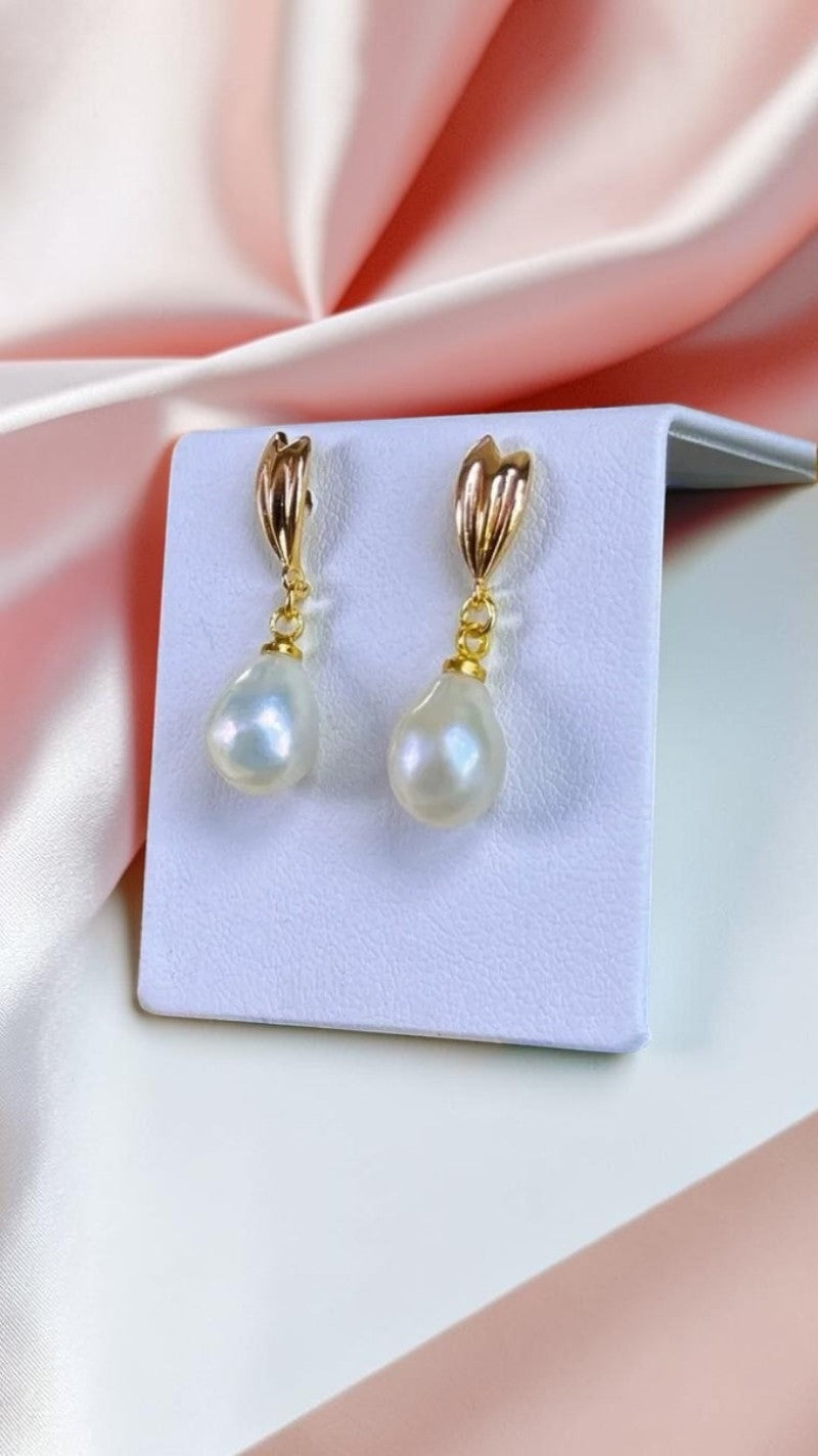 Boucles d'oreilles clou perles naturelles en argent
