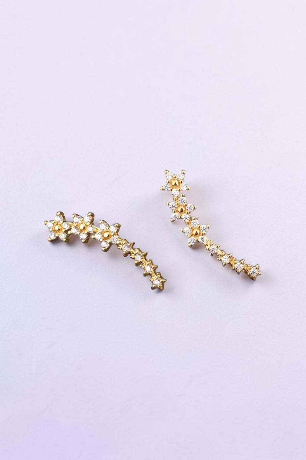 Boucles d'oreilles grimpantes étoiles – Acier inoxydable