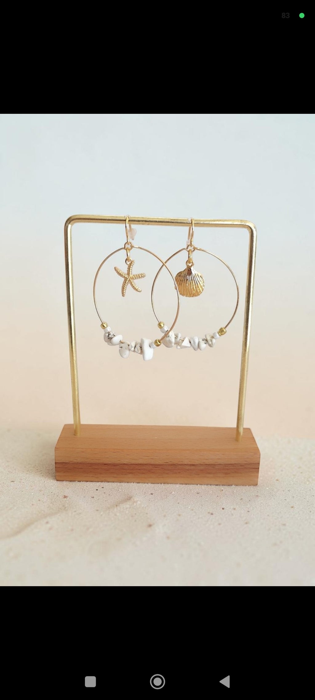 Boucles d'oreilles pendantes coquillage & étoile de mer – Esprit plage